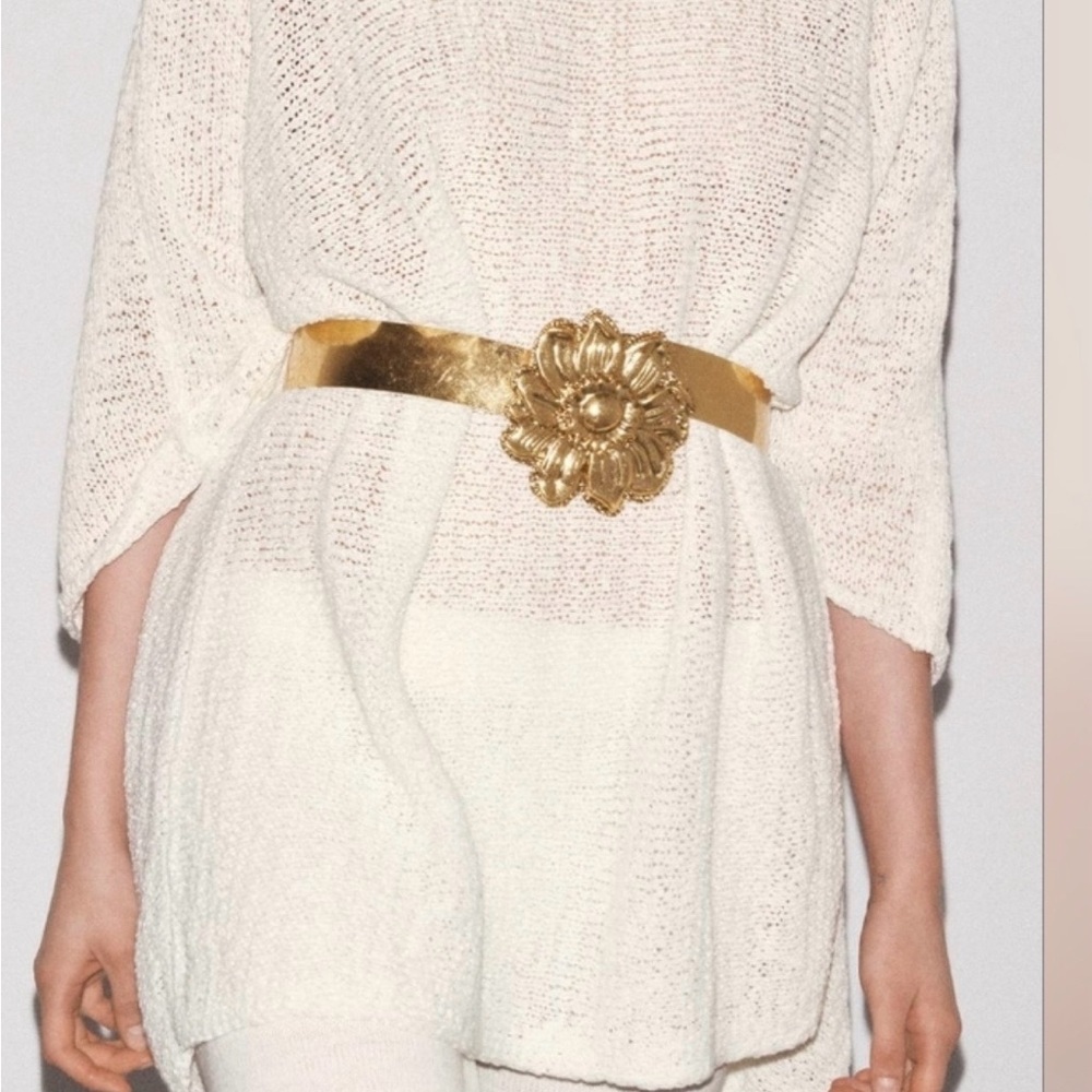 Zara Gold Floral Women's Belt